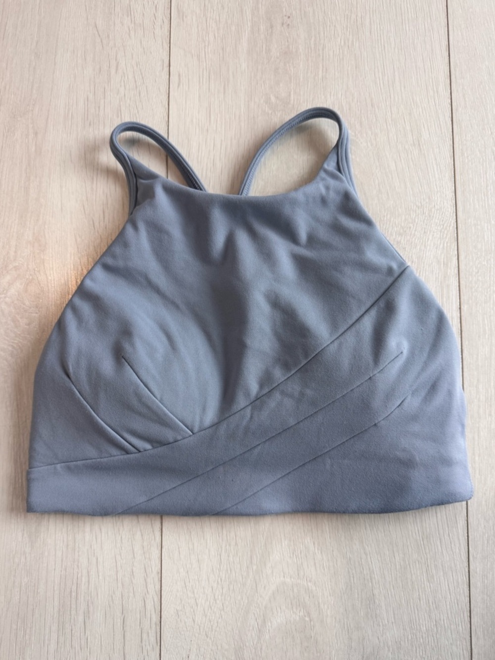 Lululemon Wrap-Front Flow Y Hi-Neck Sports Bra Size 2 Oil Blue